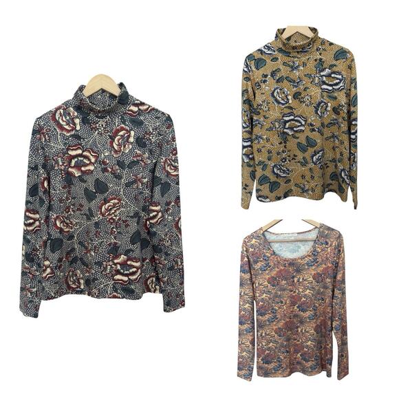 Bundle Of 3 Peruvian Connection Long Sleeve Floral Tops Size L - Picture 1 of 12